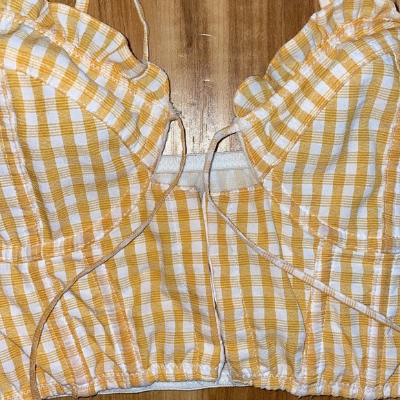 Out From Under yellow gingham corset top size M - Picture 6 of 10